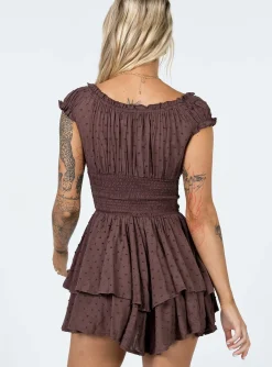 Princess Polly The Love Galore Romper Brown New