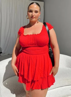 Princess Polly The Love Galore Rompercurve   Red Hot