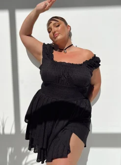 Princess Polly The Love Galore Rompercurve Black Discount