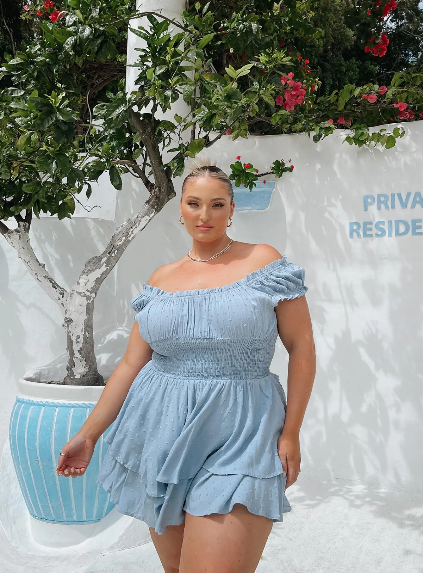 Princess Polly The Love Galore Rompercurve Blue Best Sale