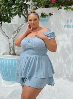 Princess Polly The Love Galore Rompercurve Blue Best Sale