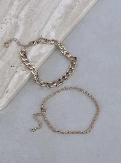 Princess Polly The Lover Bracelet Set Gold Flash Sale