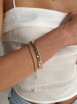 Princess Polly The Lover Bracelet Set   Gold Flash Sale