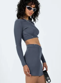 Princess Polly The Mia Set  Slate Cheap