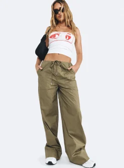 Princess Polly The Niel Pants  Khaki Best