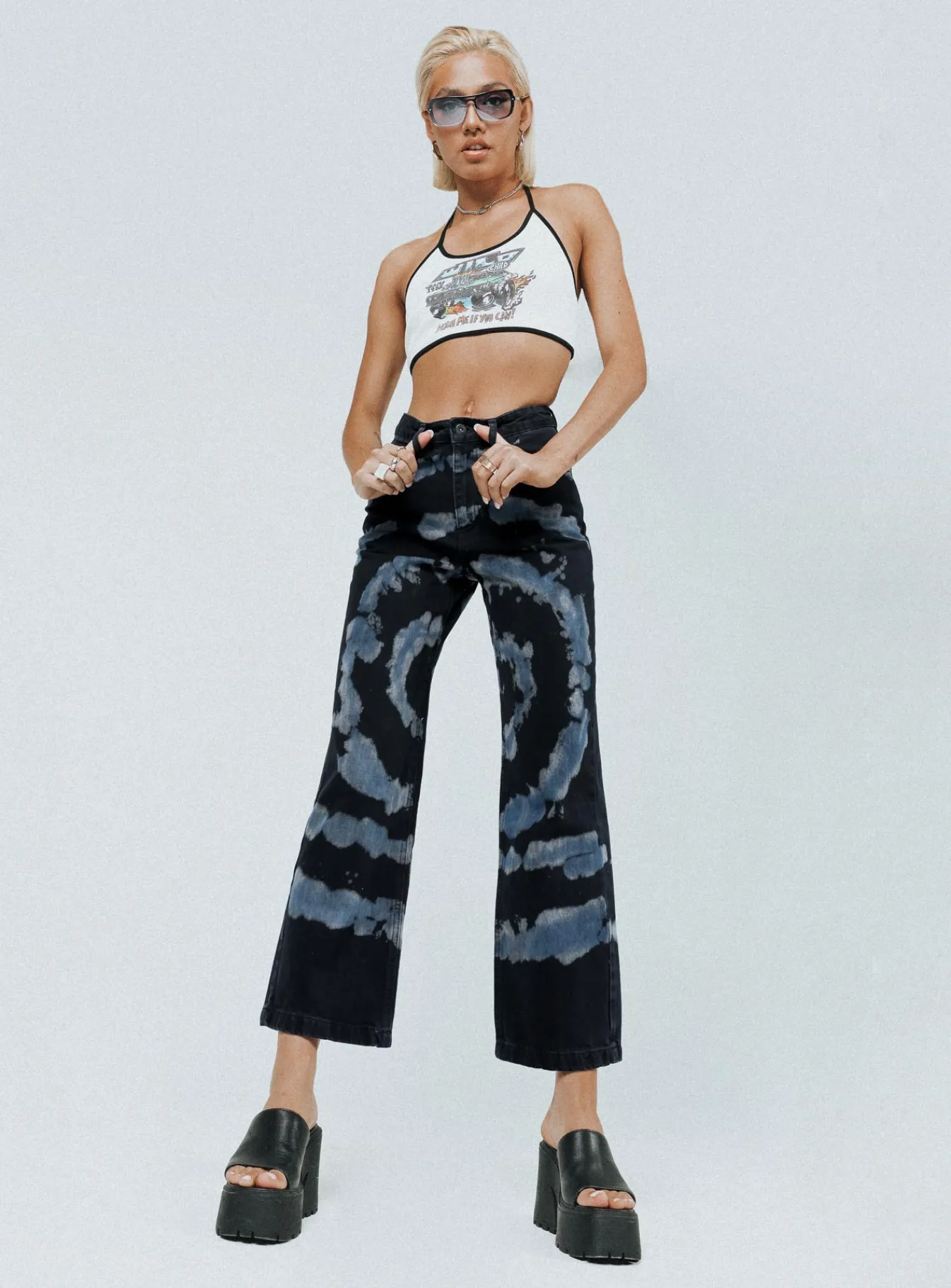 Princess Polly The Ragged Priest Beyond Denim Jeans Black Black / Blue Best