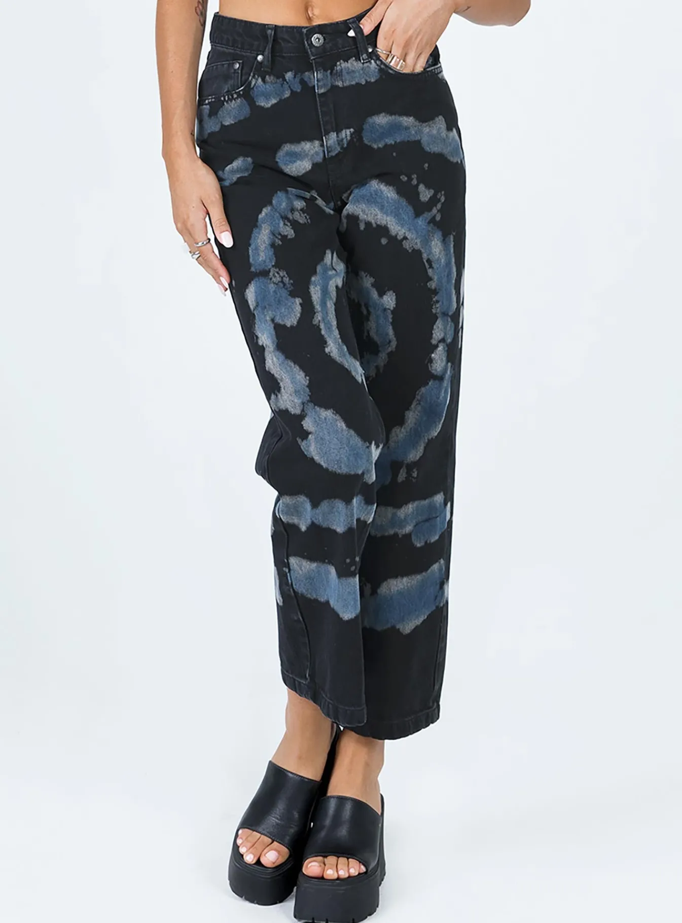 Princess Polly The Ragged Priest Beyond Denim Jeans Black Black / Blue Best