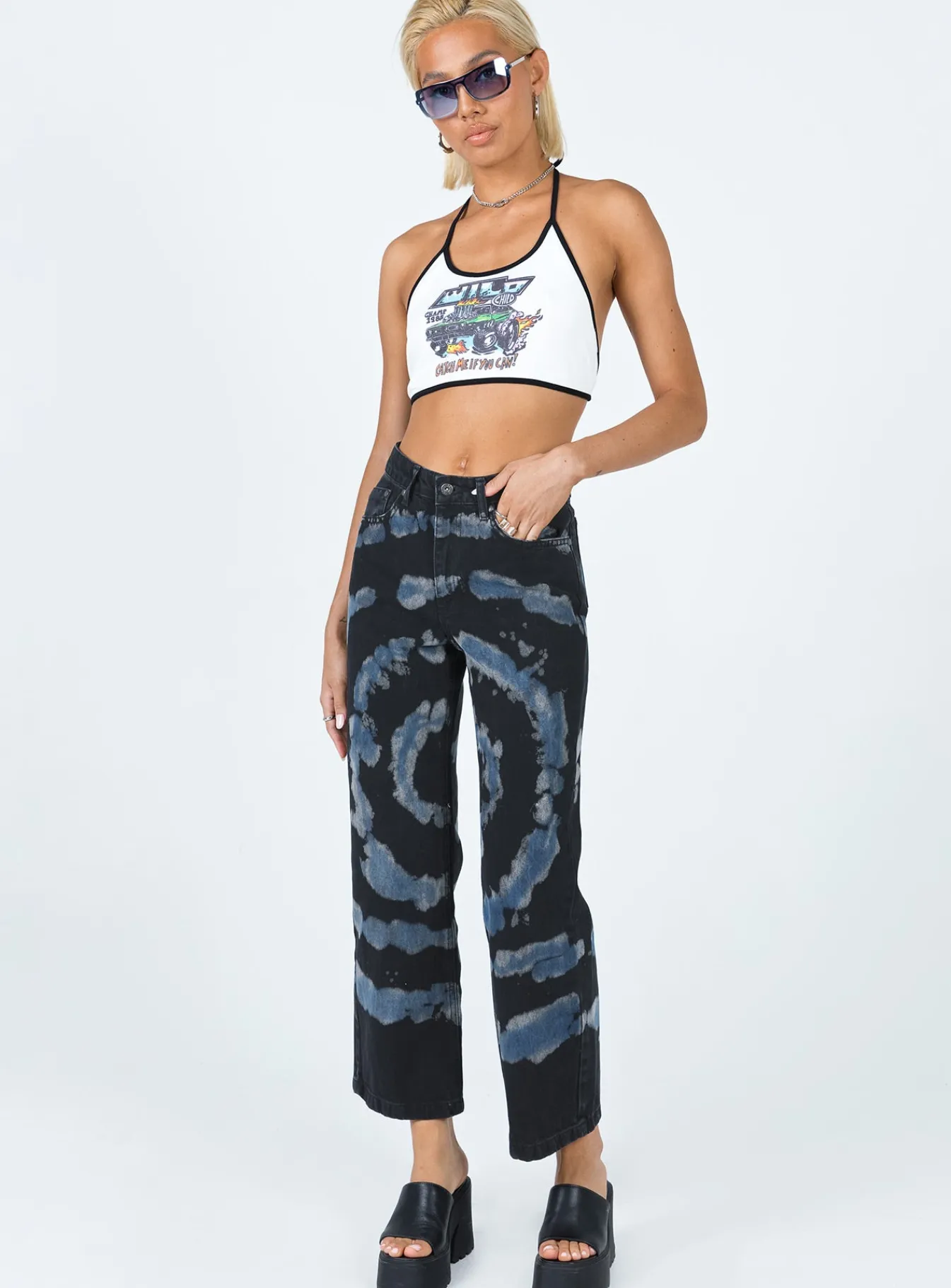 Princess Polly The Ragged Priest Beyond Denim Jeans Black Black / Blue Best