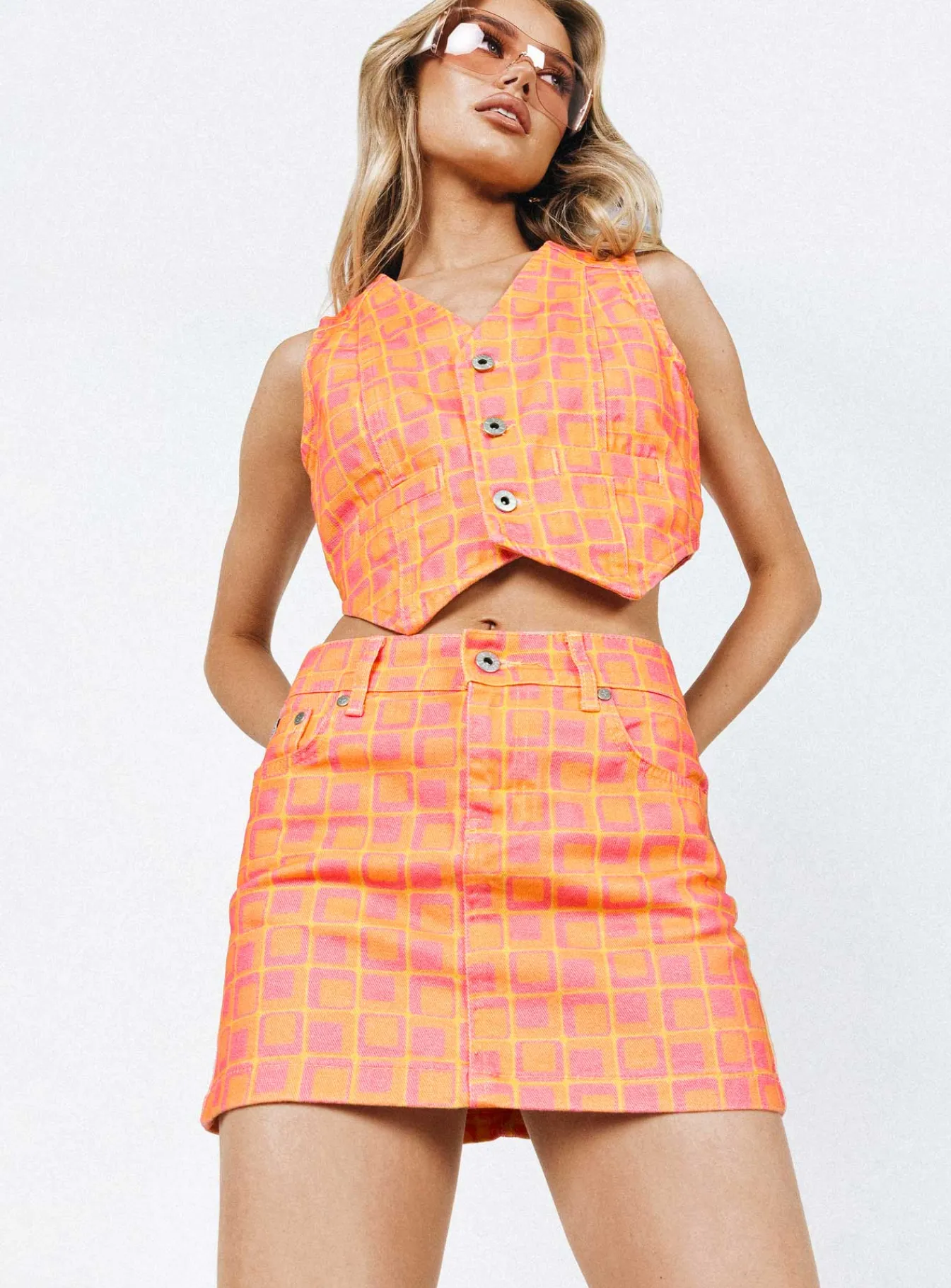 Princess Polly The Ragged Priest Doll Mini Skirt Orange Outlet