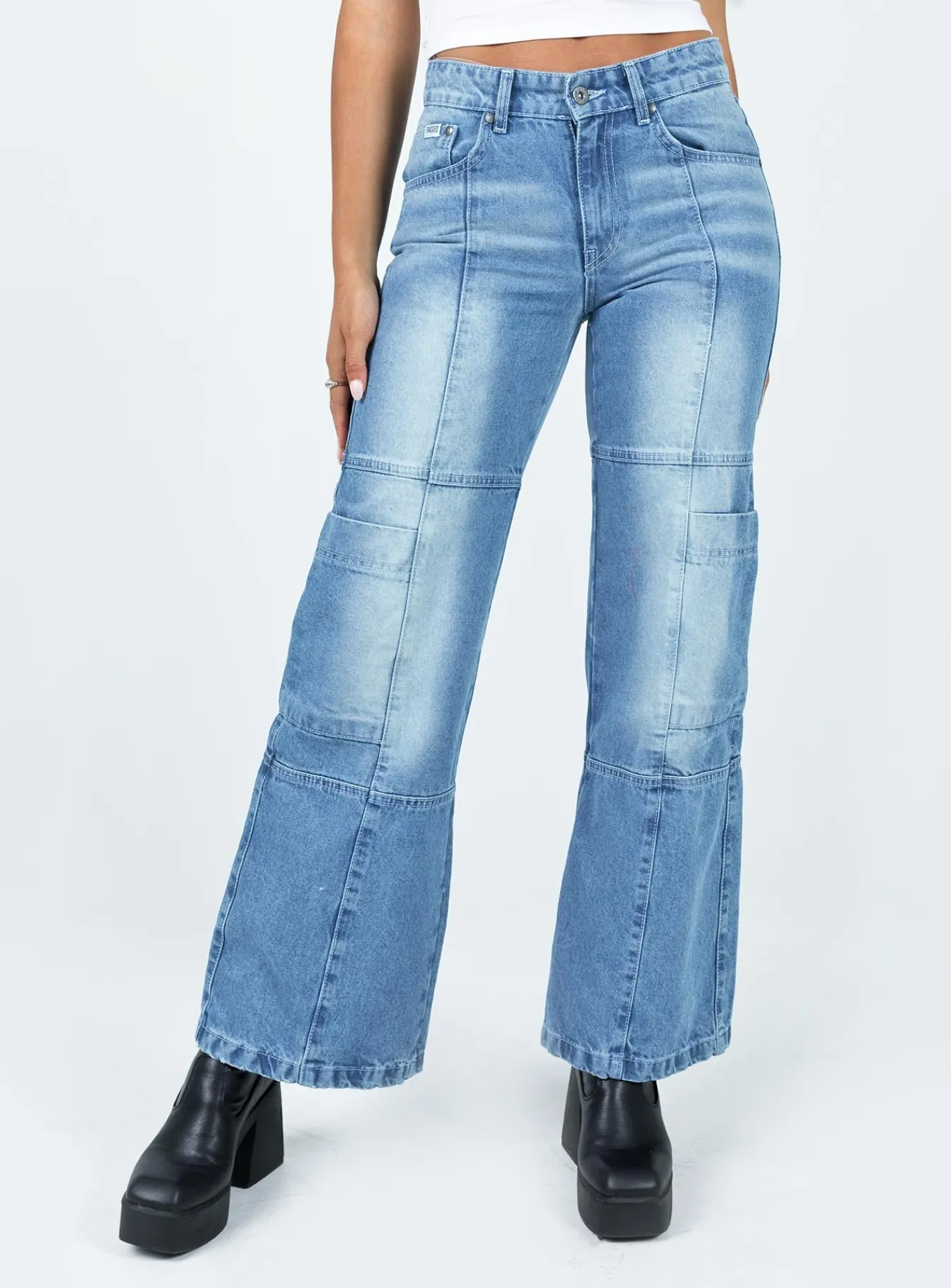 Princess Polly The Ragged Priest Low Rise Dad Jean Light Blue Cheap
