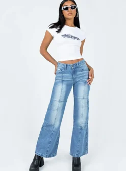 Princess Polly The Ragged Priest Low Rise Dad Jean Light Blue Cheap