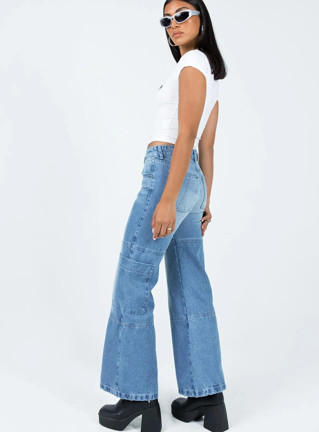 Princess Polly The Ragged Priest Low Rise Dad Jean Light Blue Cheap