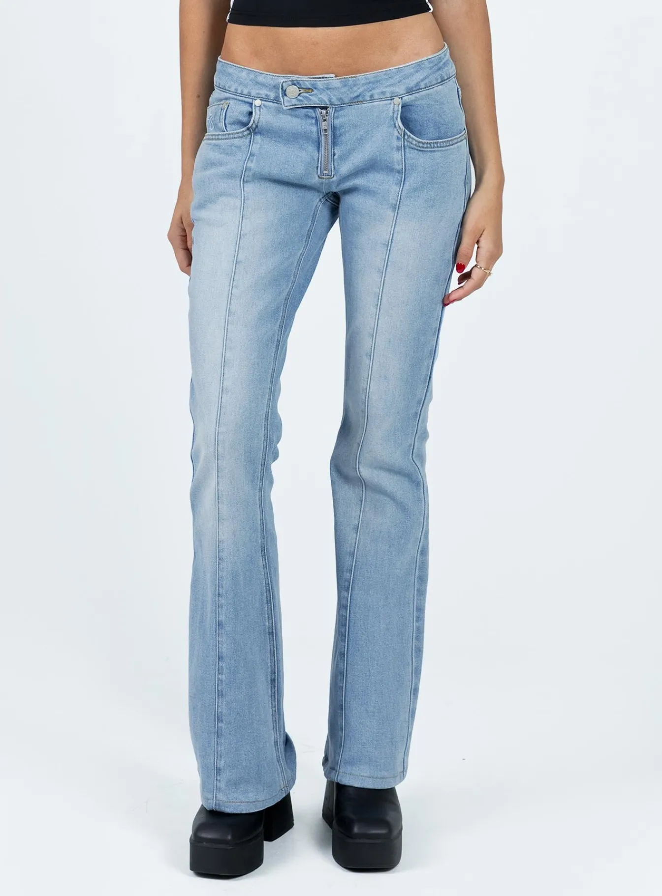 Princess Polly The Ragged Priest Low Roder Jeanbootcut Light Blue Fashion