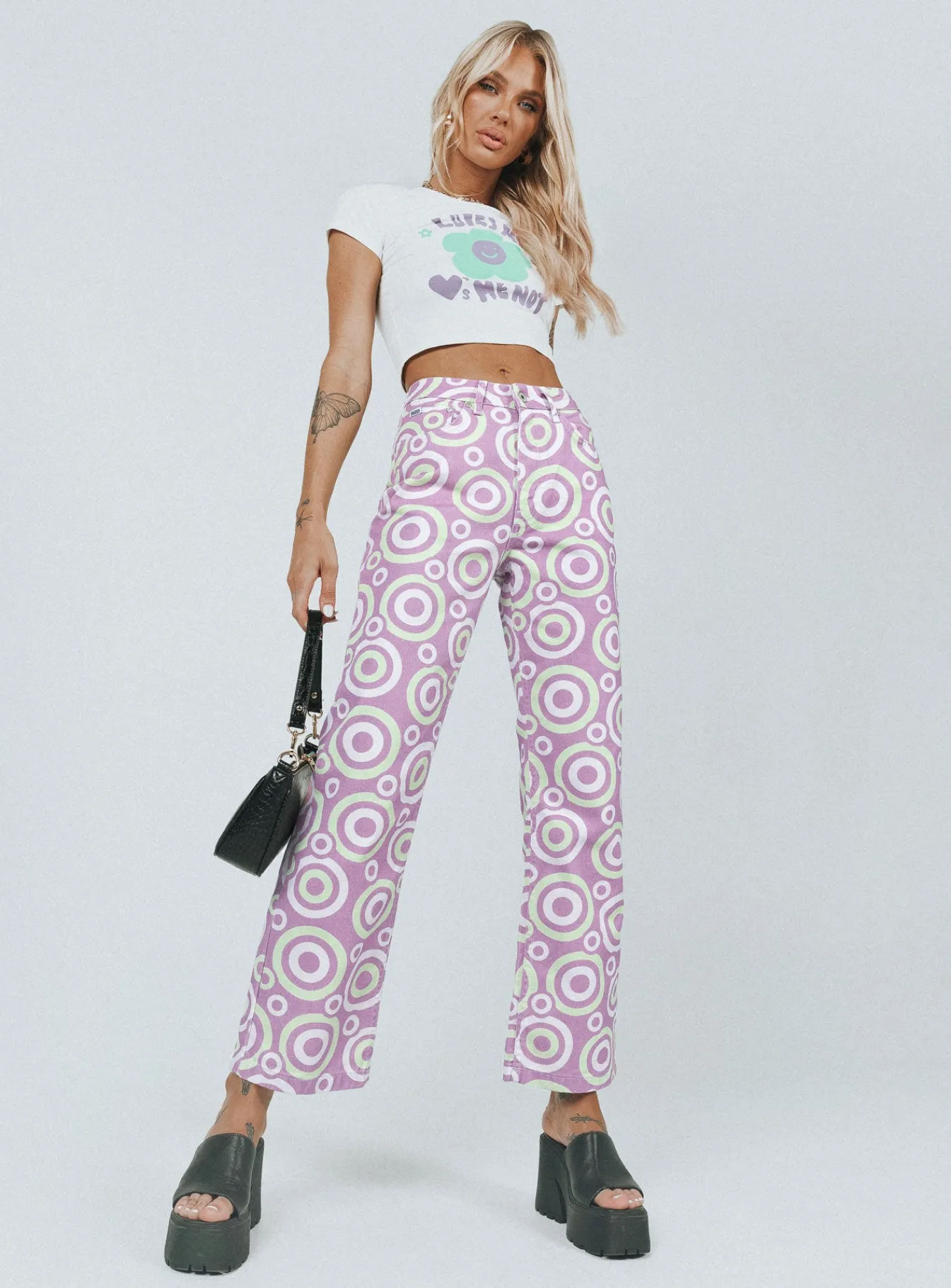 Princess Polly The Ragged Priest Portal Denim Jeans Lilac Purple Online