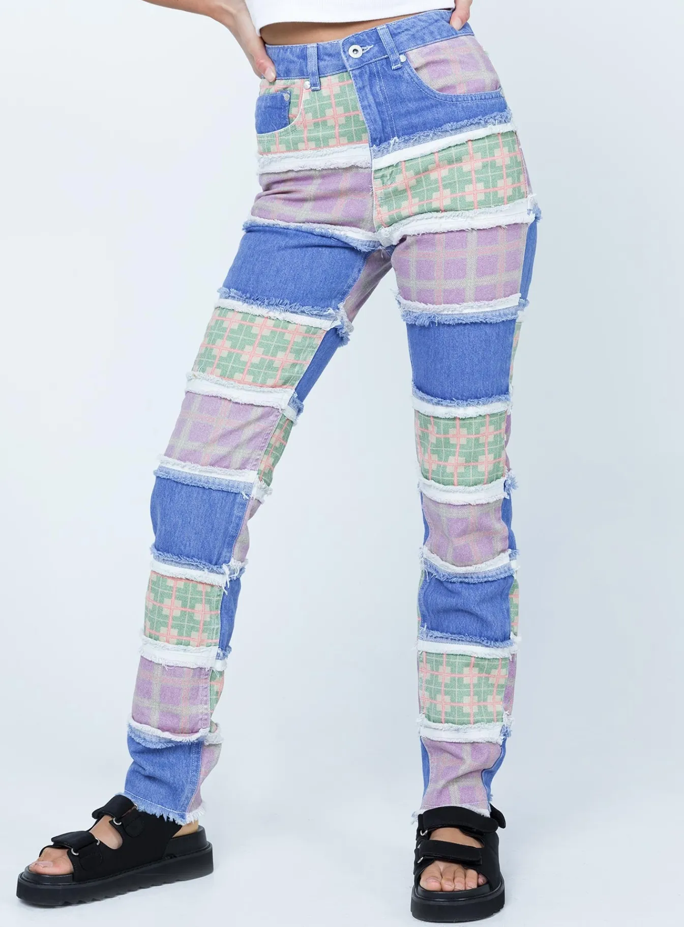 Princess Polly The Ragged Priest Vision Jeans Multi Flash Sale