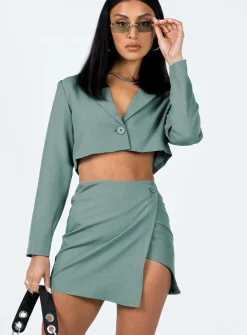Princess Polly The Reggie Mini Skirt Slate   Grey Clearance