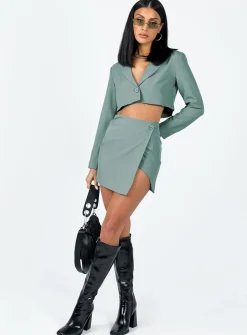 Princess Polly The Reggie Mini Skirt Slate Grey Clearance