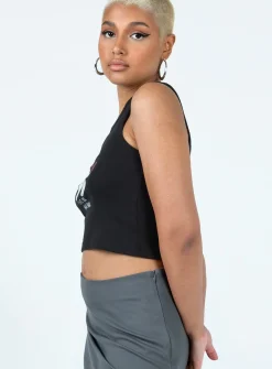 Princess Polly The Rolling Stones Butterly Cropped Tank Black Flash Sale