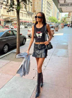 Princess Polly The Rolling Stones Butterly Cropped Tank Black Flash Sale