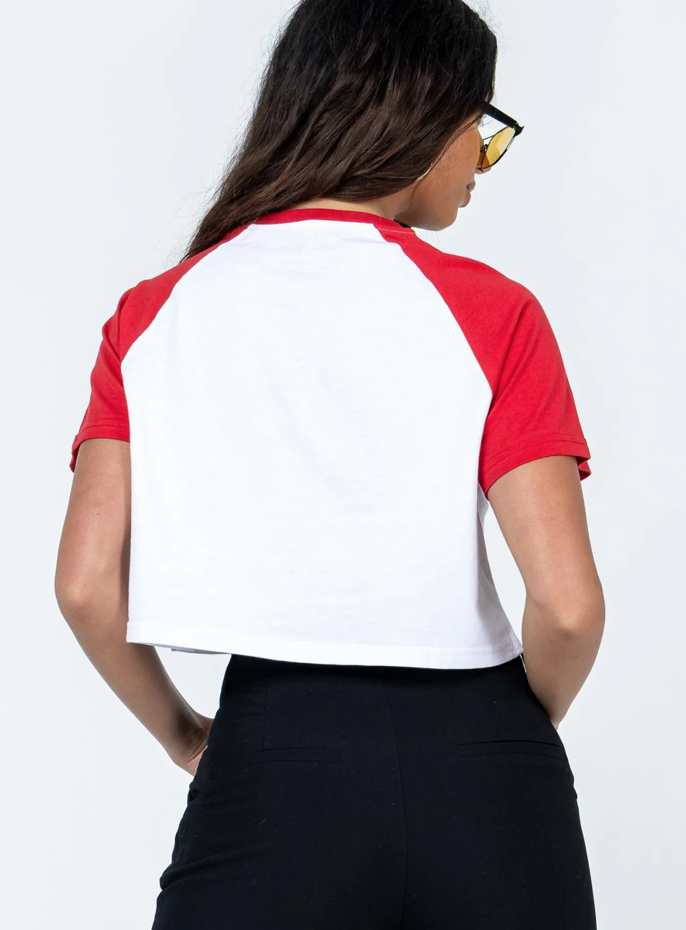 Princess Polly The Rolling Stones Steel Wheels Tour Cropped Tee White Clearance