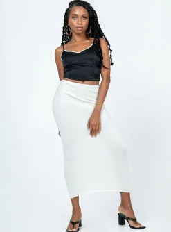 Princess Polly The Samma Midi Skirt  White Outlet