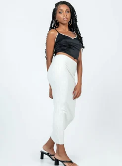 Princess Polly The Samma Midi Skirt  White Outlet
