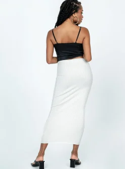 Princess Polly The Samma Midi Skirt  White Outlet