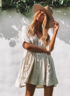 Princess Polly The Sandy Mini Dress  Natural Fashion