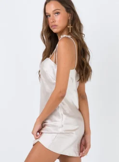 Princess Polly The Silky Slip Mini Dress Champagne Shop