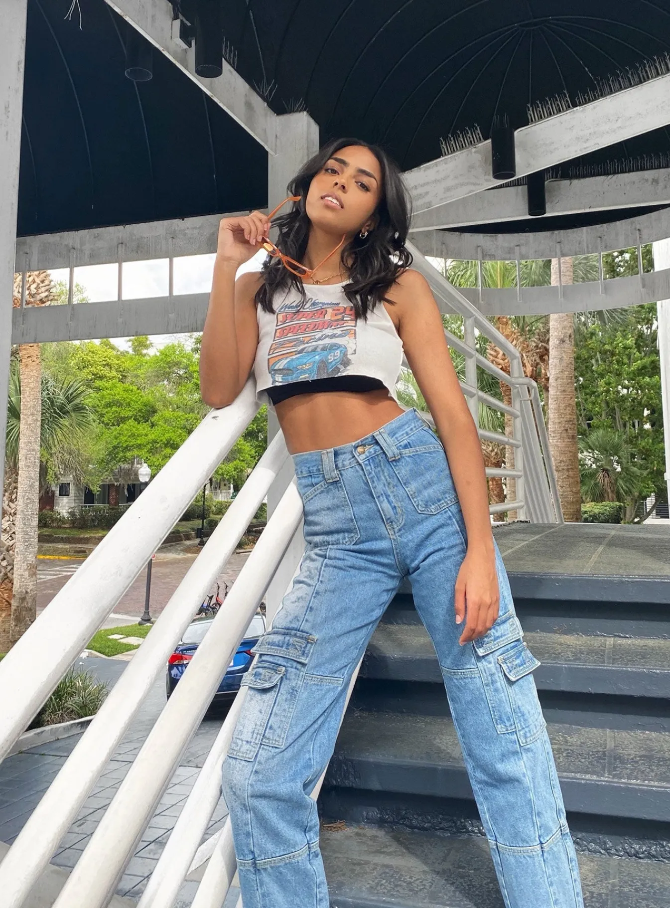 Princess Polly The Stacey Jeansblue Denim Hot