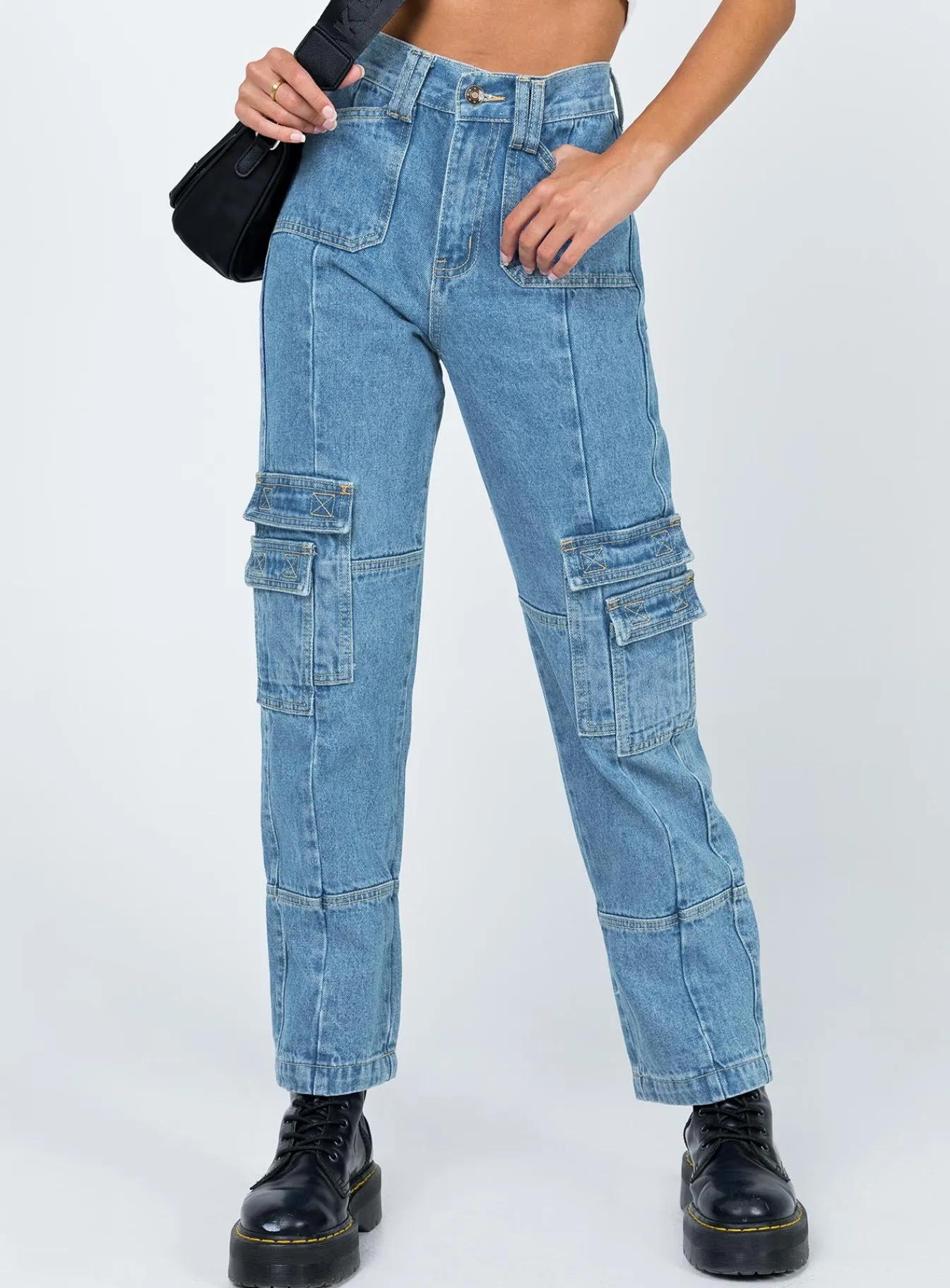 Princess Polly The Stacey Jeansblue Denim Hot