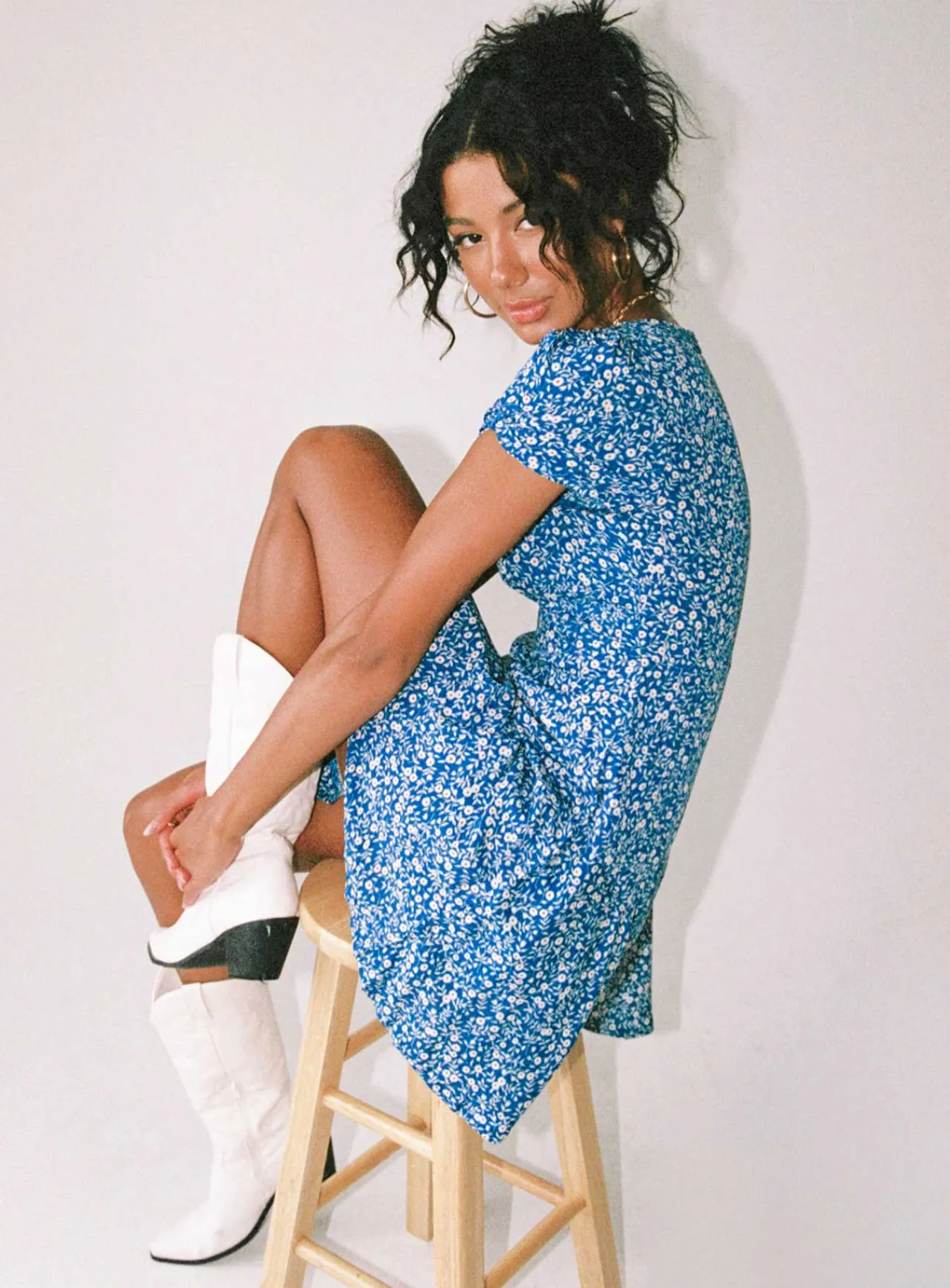 Princess Polly The Sting Mini Dress Petite Blue Best Sale