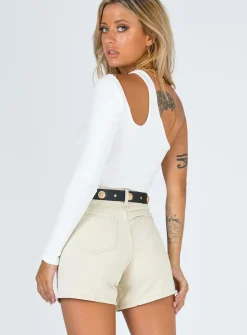 Princess Polly The Swalla Shorts  Beige Discount