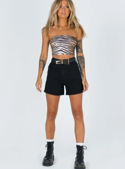Princess Polly The Swalla Shorts  Black Cheap