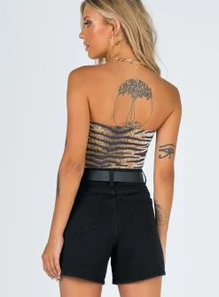 Princess Polly The Swalla Shorts  Black Cheap