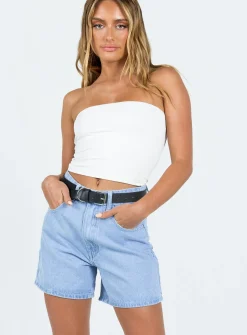 Princess Polly The Swalla Shorts Light Blue   Light Blue Denim Cheap