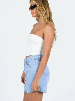 Princess Polly The Swalla Shorts Light Blue   Light Blue Denim Cheap