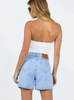 Princess Polly The Swalla Shorts Light Blue   Light Blue Denim Cheap