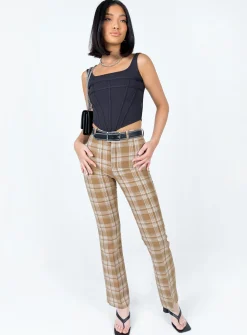 Princess Polly The Taffie Pants Brown Best Sale