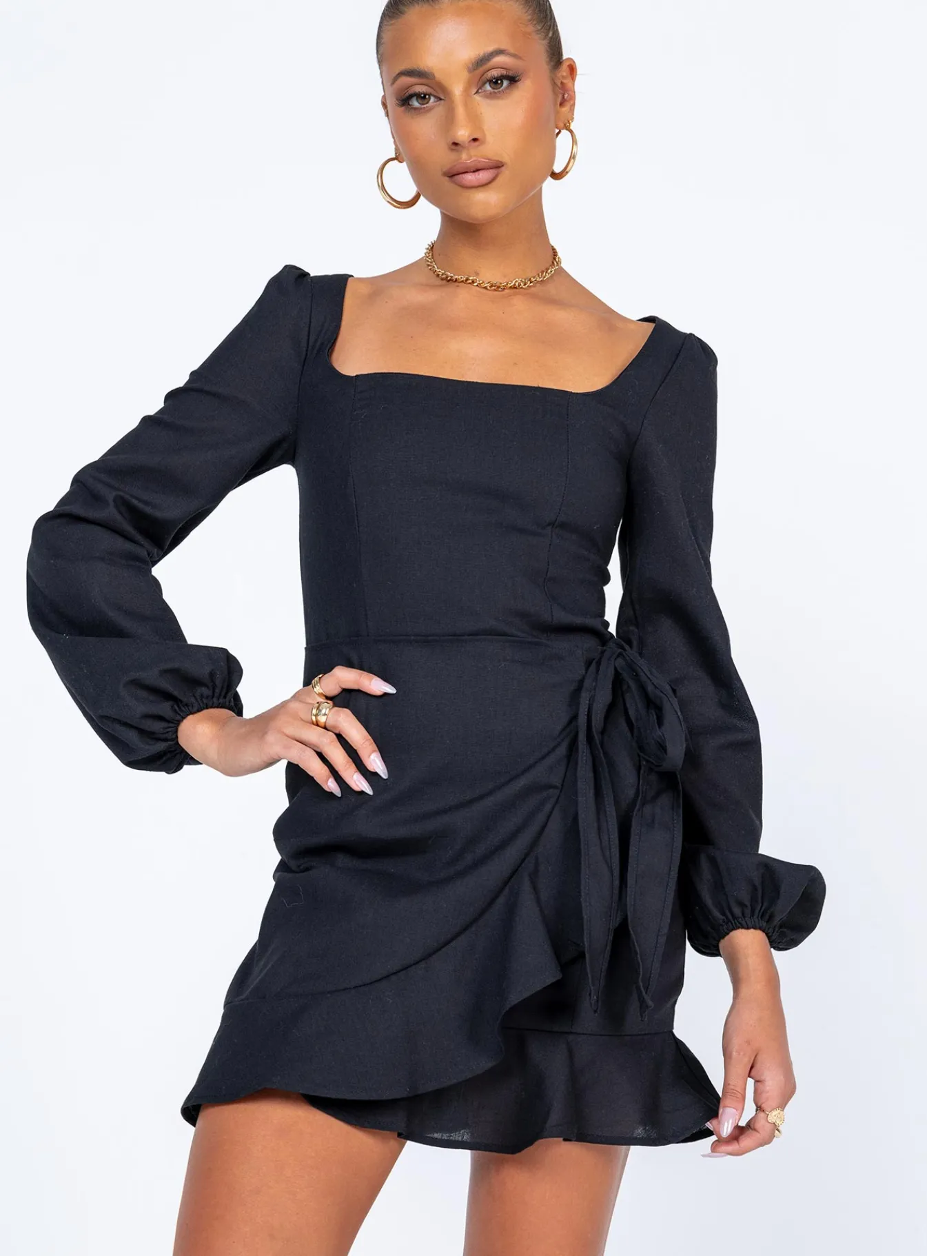 Princess Polly The Villa Mini Dress Black Sale