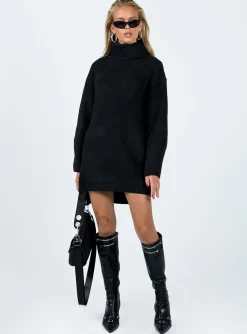 Princess Polly Theese Sweater Dress  Black Best