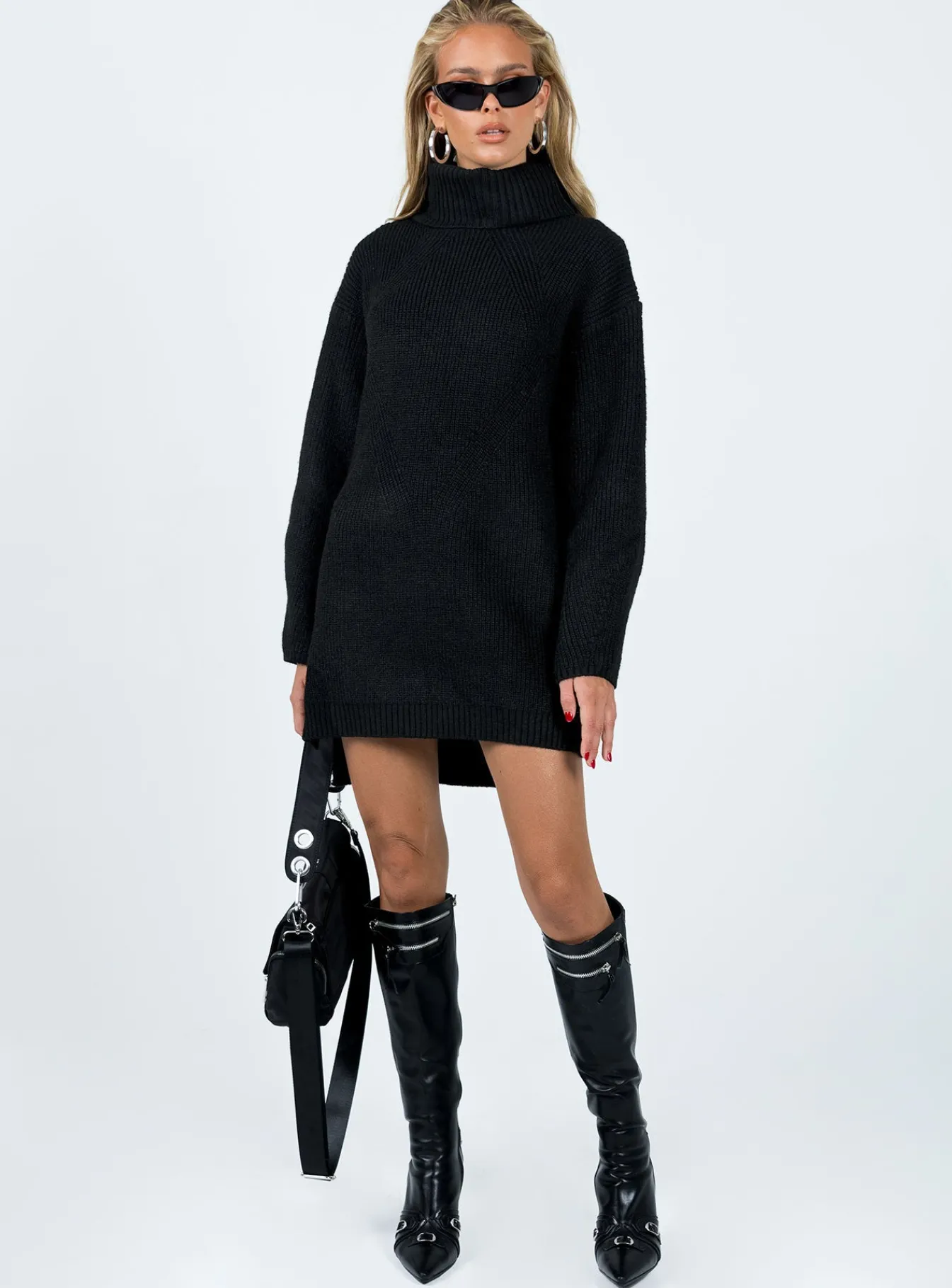 Princess Polly Theese Sweater Dress Black Best