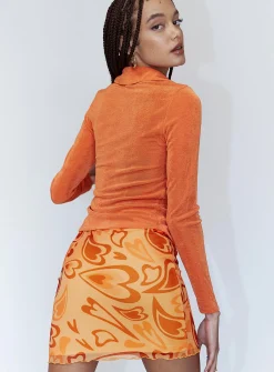 Princess Polly Theordore Mini Skirt Orange New