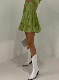 Princess Polly Therapy Clayton Boots  White Outlet