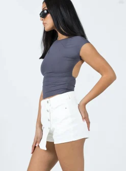 Princess Polly Thronton Denim Shorts White Best Sale
