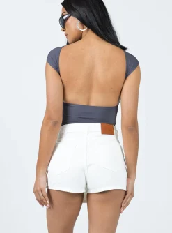 Princess Polly Thronton Denim Shorts White Best Sale