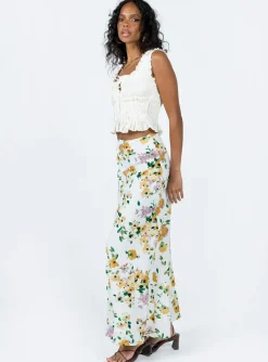 Princess Polly Thyme Maxi Skirt White Floral Hot