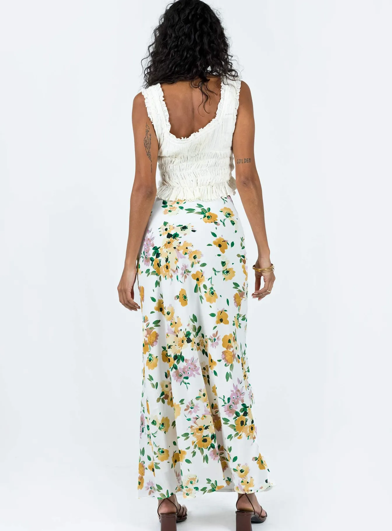 Princess Polly Thyme Maxi Skirt White Floral Hot