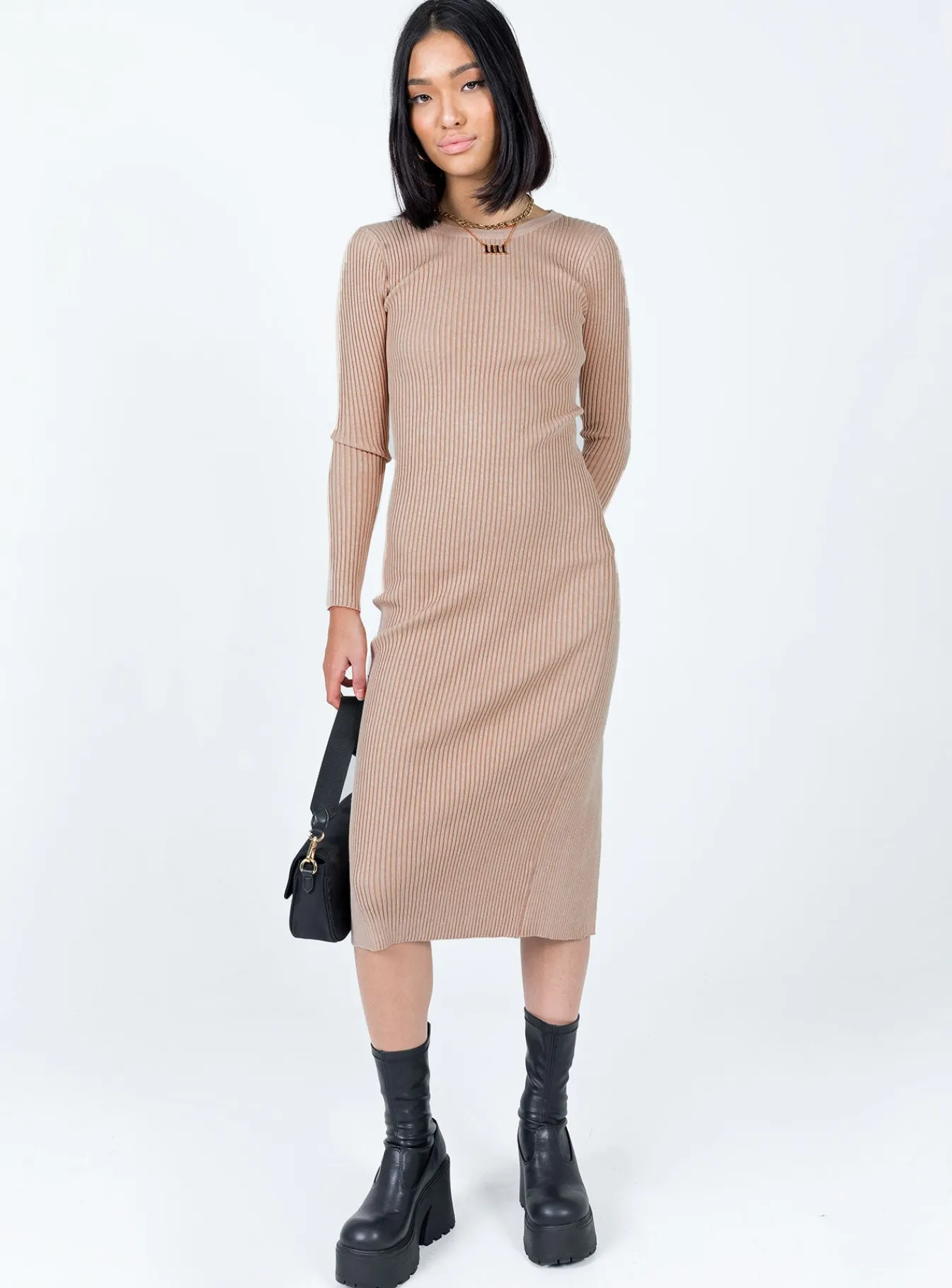 Princess Polly Tiarnie Midi Dress Beige Discount
