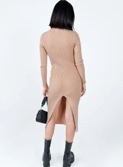 Princess Polly Tiarnie Midi Dress Beige Discount